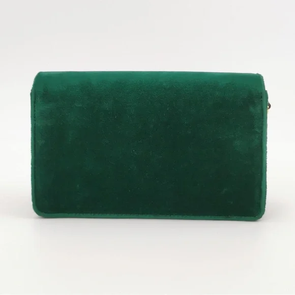 Green Velvet Designer Shoulder Bag - Picture 5 of 14